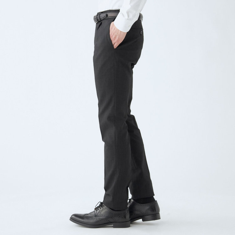 シルバーライン 【RBC】【春夏】ポリエステル1タックテーパードパンツ/ブラック/ウエストムーブ仕様/4S SUSTAINABILITY&ECOLOGY FABRIC/※裾上げ必要 黒