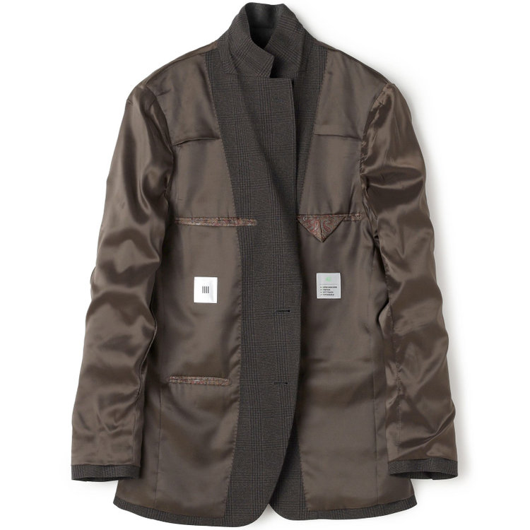 シルバーライン 【CLASSICO TAPERED】【秋冬】2釦シングルスリーピーススーツ 1タック/ブラウン×プレイド/ウエストムーブ/4S SUSTAINABILITY&ECOLOGY FABRIC/※パンツ裾上げ済仕様 茶中間