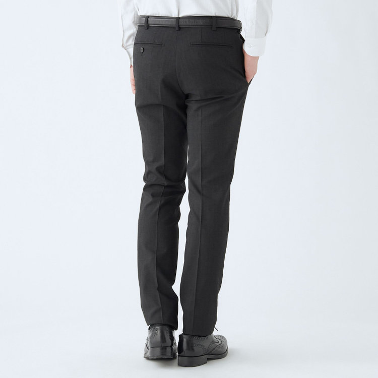 シルバーライン 【RBC】【春夏】ポリエステル1タックテーパードパンツ/ブラック/ウエストムーブ仕様/4S SUSTAINABILITY&ECOLOGY FABRIC/※裾上げ必要 黒