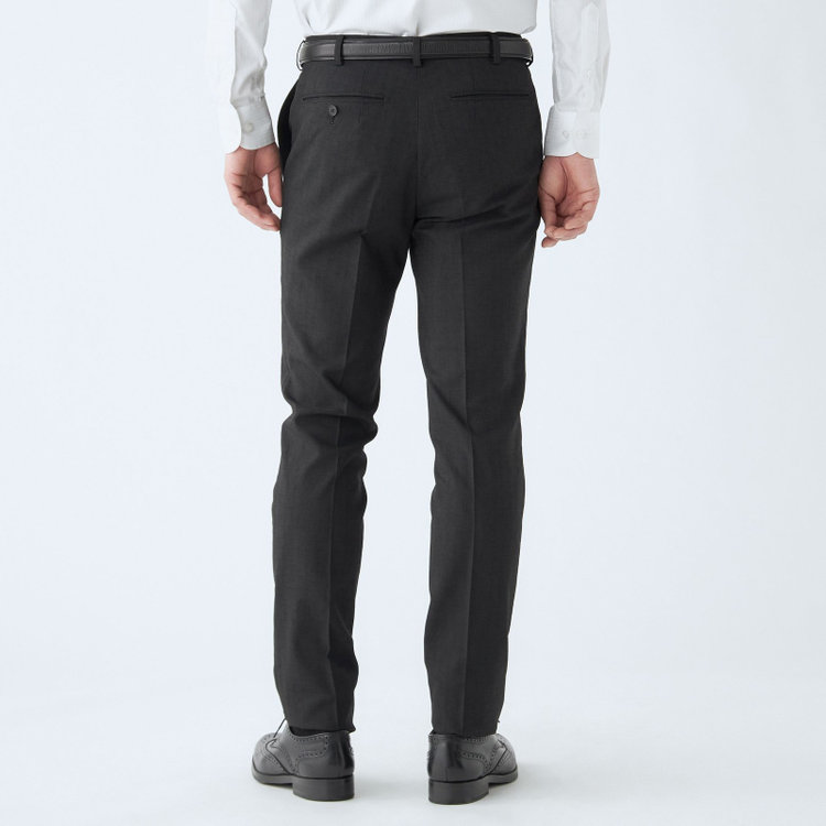 シルバーライン 【RBC】【春夏】ポリエステル1タックテーパードパンツ/ブラック/ウエストムーブ仕様/4S SUSTAINABILITY&ECOLOGY FABRIC/※裾上げ必要 黒