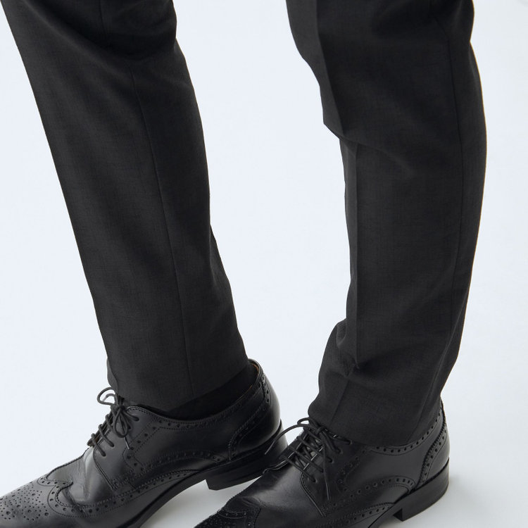 シルバーライン 【RBC】【春夏】ポリエステル1タックテーパードパンツ/ブラック/ウエストムーブ仕様/4S SUSTAINABILITY&ECOLOGY FABRIC/※裾上げ必要 黒