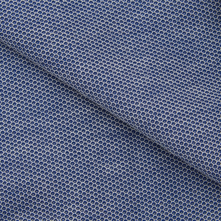 SUIT SELECT　アウトレット 【WEB限定/OUTLET/汚れ・キズ等有】【BLACK LINE】ホリゾンタルワイドワイシャツ/ブルー×ドビー/「4S HONEYCOMB MESH」スーパーノンアイロン・ストレッチ 紺中間