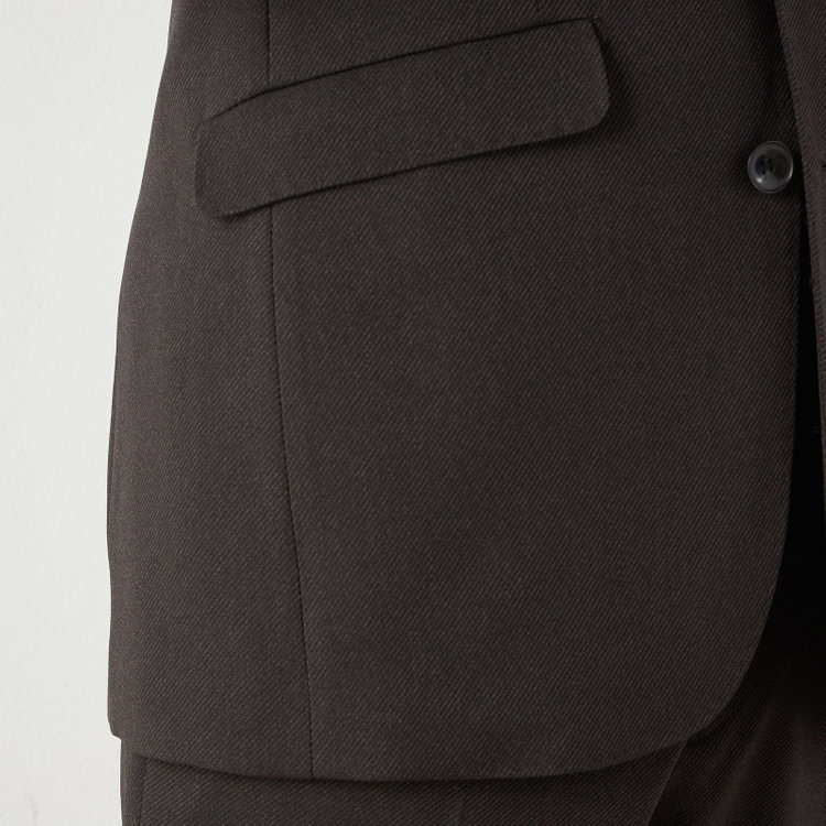 ブラックライン 【SLIM TAPERED_2】【年間】2釦シングルテーパードパンツスーツ 0タック/ブラウン/ウエストシャーリング/4S/※パンツ裾上げ済仕様 茶中間