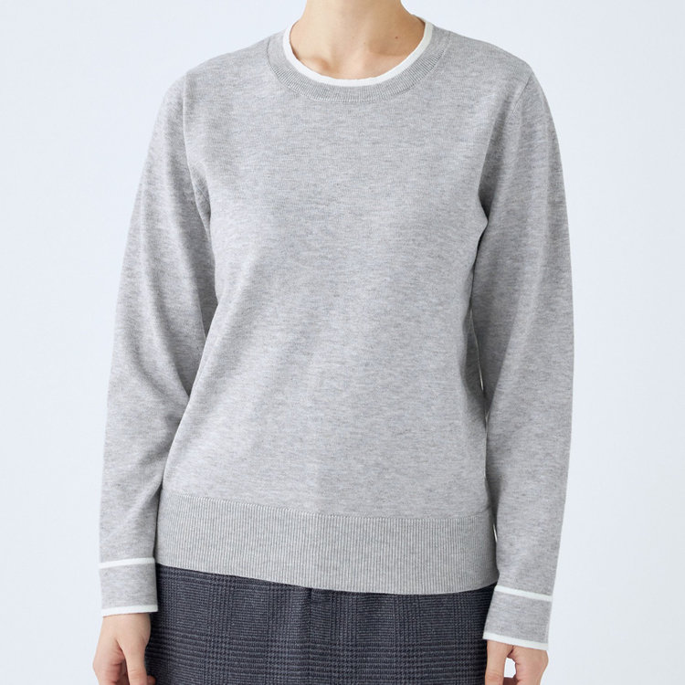 シルバーライン 【SL】【秋冬】 ラウンドネック ニットセーター/グレー/マシンウォッシャブル グレー淡色