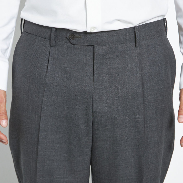 シルバーライン 【CLASSICO TAPERED】【春夏】1タックテーパードパンツ/グレー/ウエストムーブ/※裾上げ必要 グレー中間