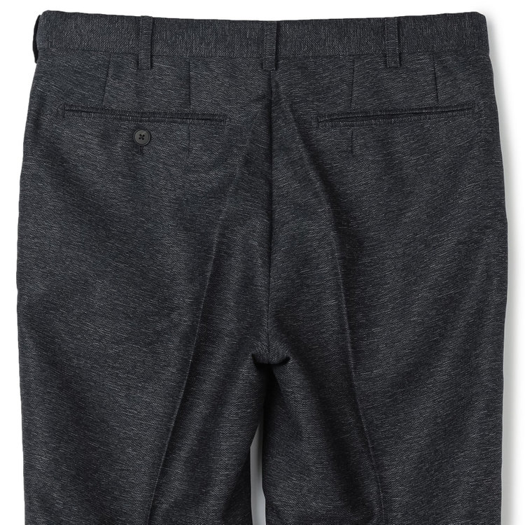シルバーライン 【RBC】【春夏】ポリエステル1タックテーパードパンツ/ネイビー/ウエストムーブ仕様/4S SUSTAINABILITY&ECOLOGY FABRIC/※裾上げ必要 紺中間