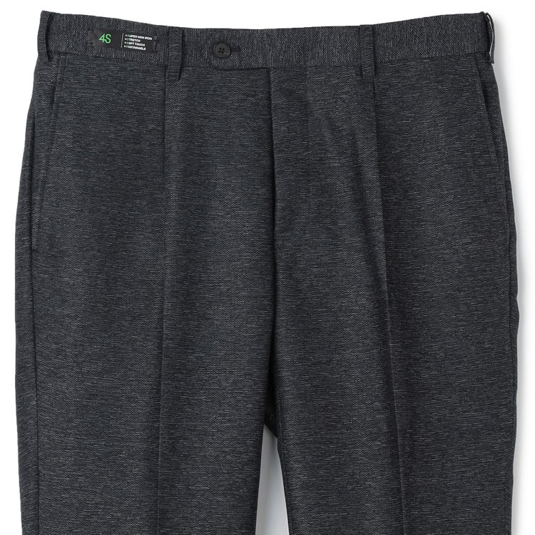 シルバーライン 【RBC】【春夏】ポリエステル1タックテーパードパンツ/ネイビー/ウエストムーブ仕様/4S SUSTAINABILITY&ECOLOGY FABRIC/※裾上げ必要 紺中間