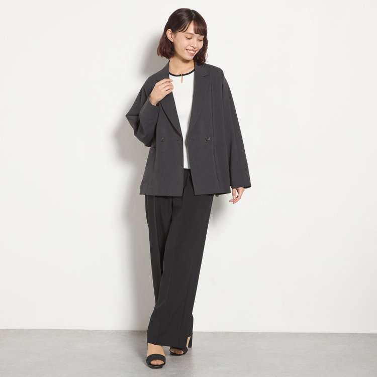 シルバーライン 【SILVER LINE】【春夏】2釦1掛けダブルジャケット/グレー/ウォッシャブル/Naturemier/4S SUSTAINABILITY&ECOLOGY FABRIC グレー濃色