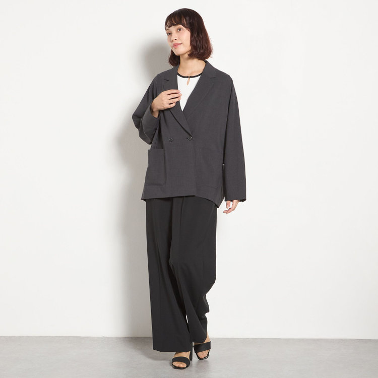 シルバーライン 【SILVER LINE】【春夏】2釦1掛けダブルジャケット/グレー/ウォッシャブル/Naturemier/4S SUSTAINABILITY&ECOLOGY FABRIC グレー濃色