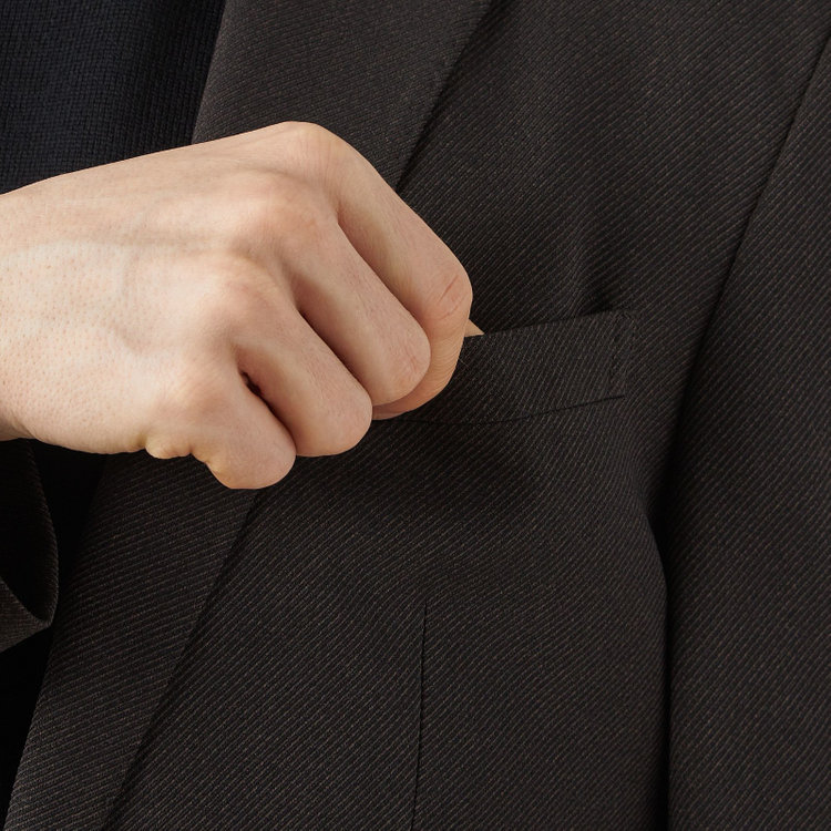 ブラックライン 【SLIM TAPERED_2】【年間】2釦シングルテーパードパンツスーツ 0タック/ブラウン/ウエストシャーリング/4S/※パンツ裾上げ済仕様 茶中間