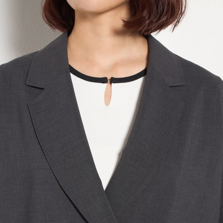 シルバーライン 【SILVER LINE】【春夏】2釦1掛けダブルジャケット/グレー/ウォッシャブル/Naturemier/4S SUSTAINABILITY&ECOLOGY FABRIC グレー濃色