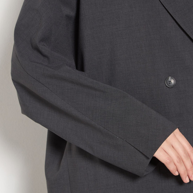 シルバーライン 【SILVER LINE】【春夏】2釦1掛けダブルジャケット/グレー/ウォッシャブル/Naturemier/4S SUSTAINABILITY&ECOLOGY FABRIC グレー濃色