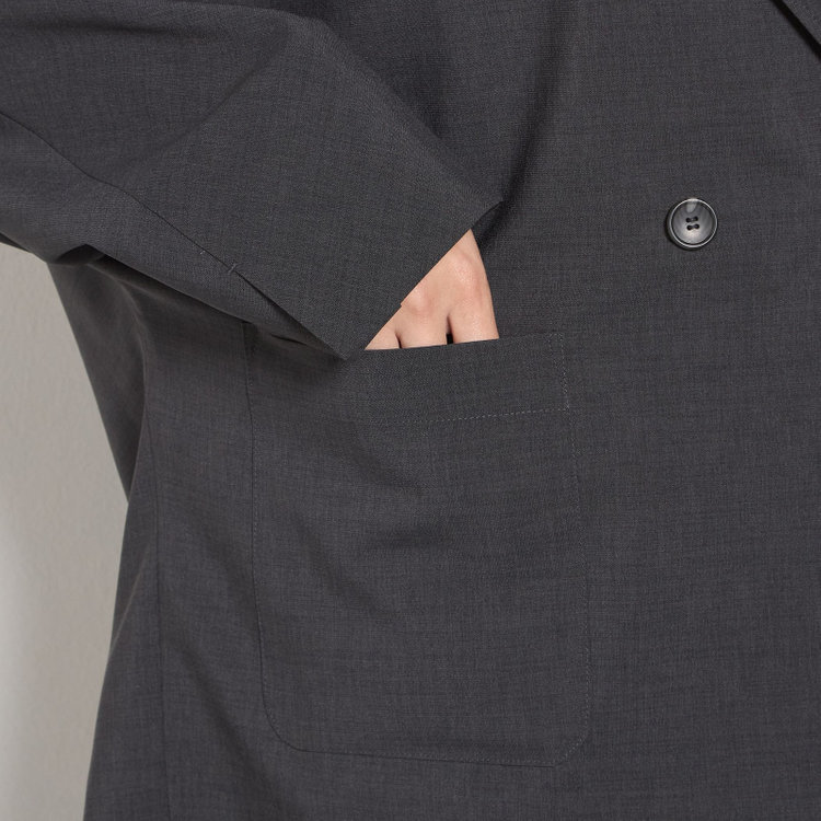 シルバーライン 【SILVER LINE】【春夏】2釦1掛けダブルジャケット/グレー/ウォッシャブル/Naturemier/4S SUSTAINABILITY&ECOLOGY FABRIC グレー濃色