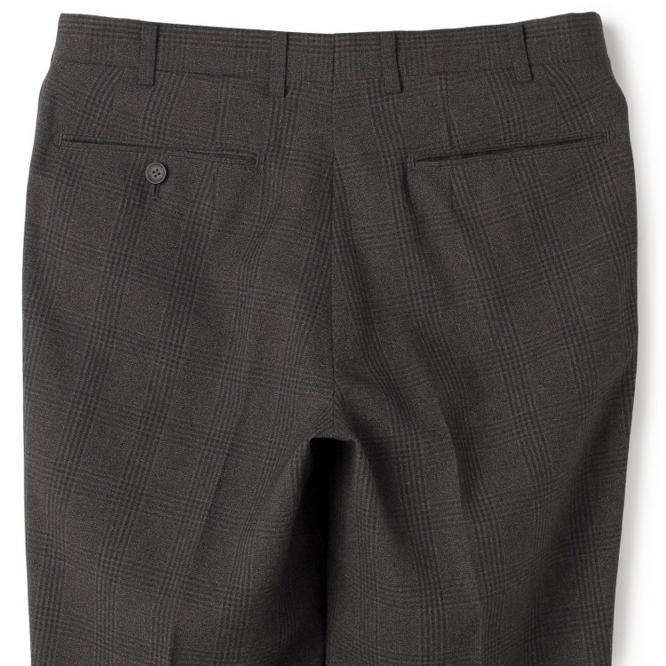 シルバーライン 【CLASSICO TAPERED】【秋冬】2釦シングルスリーピーススーツ 1タック/ブラウン×プレイド/ウエストムーブ/4S SUSTAINABILITY&ECOLOGY FABRIC/※パンツ裾上げ済仕様 茶中間