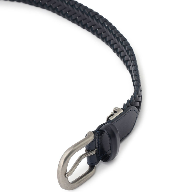 スーツセレクト ピンバックルメッシュベルト 3.0cm幅/ネイビー(ウエスト91cmまで対応) 紺中間