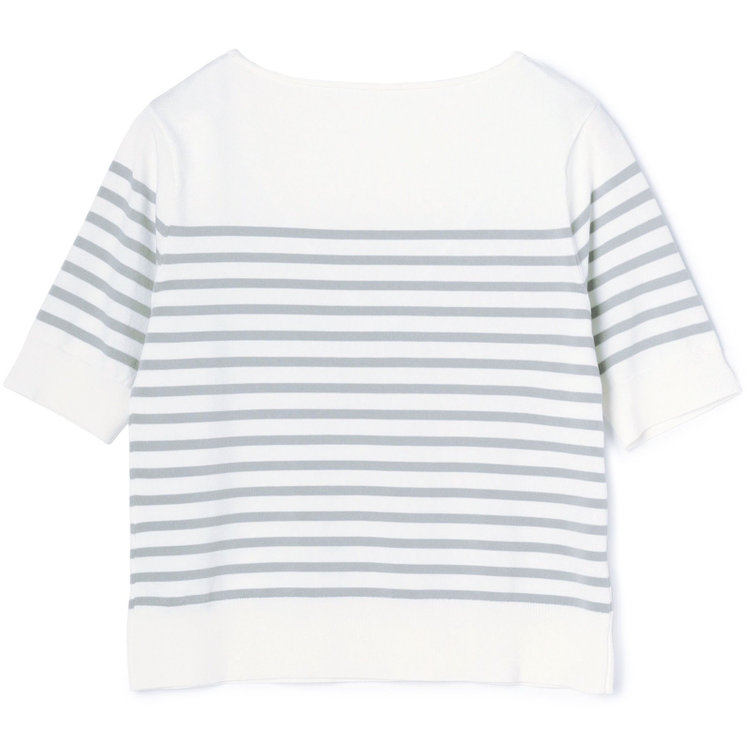 シルバーライン 【SILVER LINE/半袖】ボーダーニット/ホワイト×グレー グレー淡色