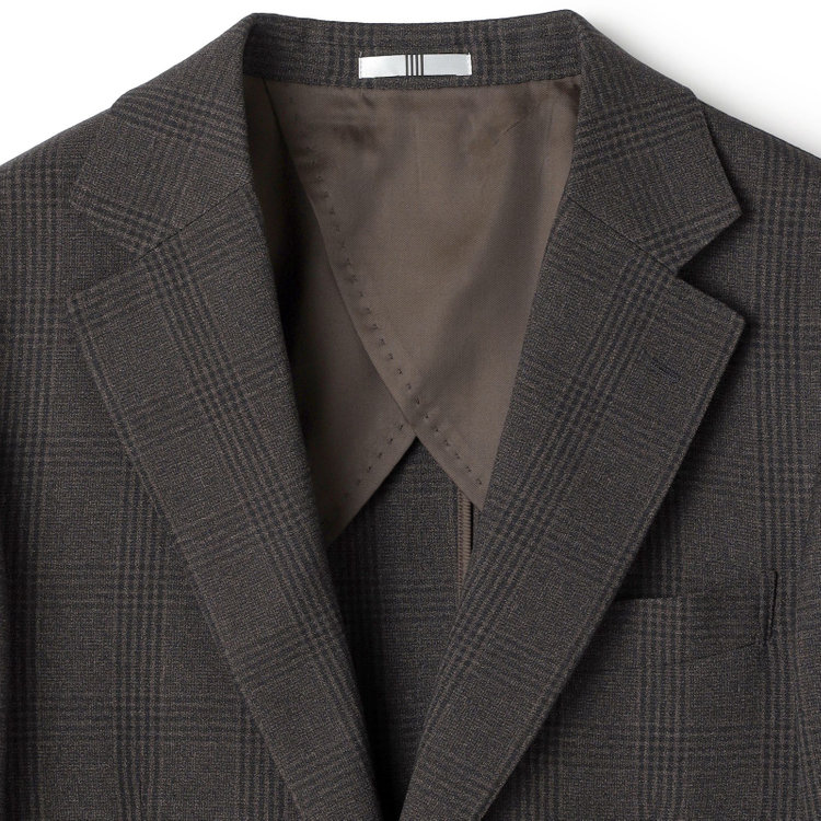 シルバーライン 【CLASSICO TAPERED】【秋冬】2釦シングルスリーピーススーツ 1タック/ブラウン×プレイド/ウエストムーブ/4S SUSTAINABILITY&ECOLOGY FABRIC/※パンツ裾上げ済仕様 茶中間