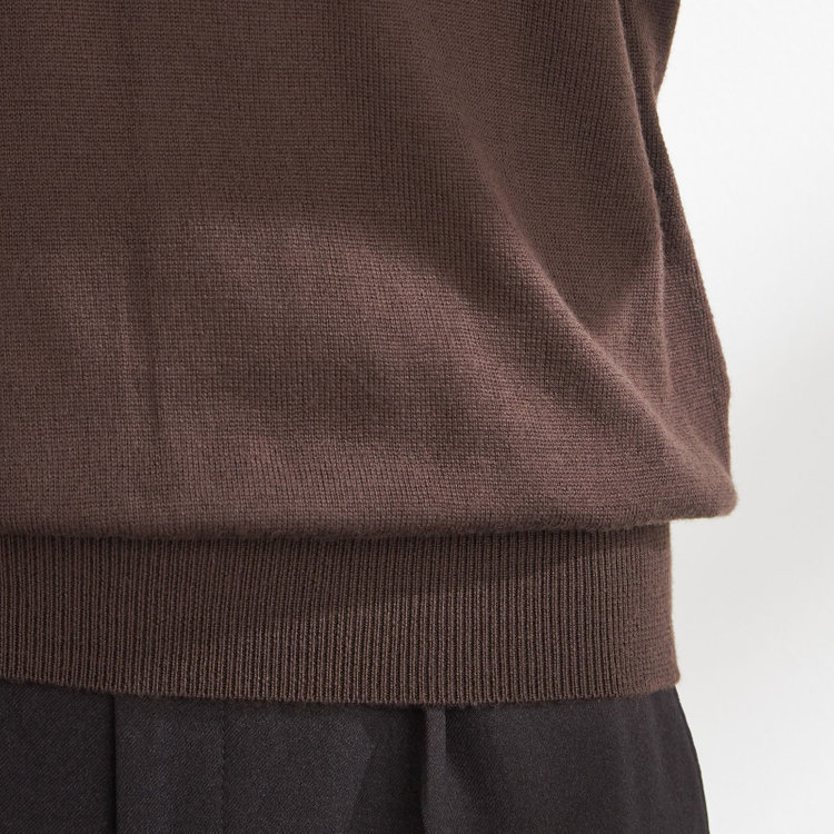 スーツセレクト 【RBC】【秋冬】ウールモックネックニットセーター/ブラウン/ZEGNA BARUFFA/マシンウォッシャブル 茶中間
