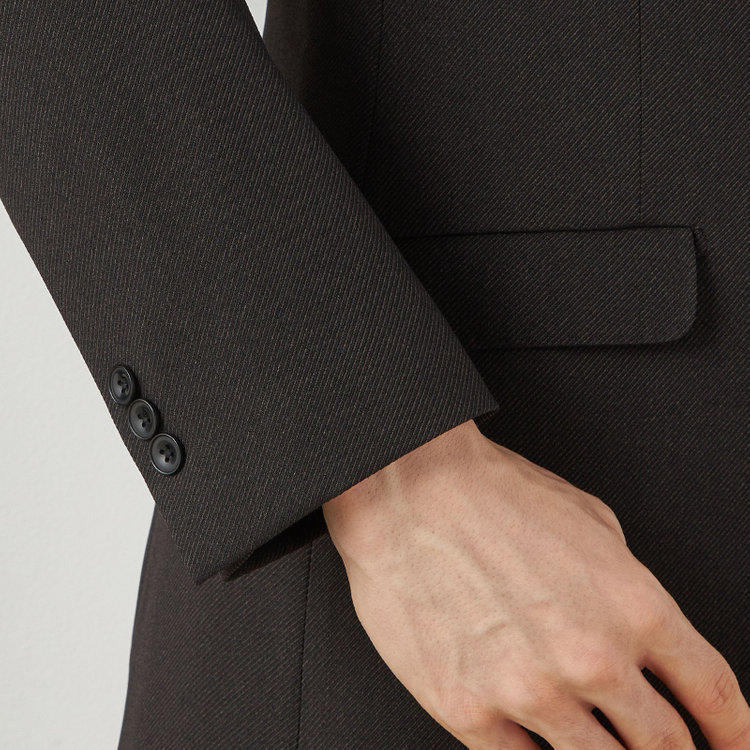 ブラックライン 【SLIM TAPERED_2】【年間】2釦シングルテーパードパンツスーツ 0タック/ブラウン/ウエストシャーリング/4S/※パンツ裾上げ済仕様 茶中間