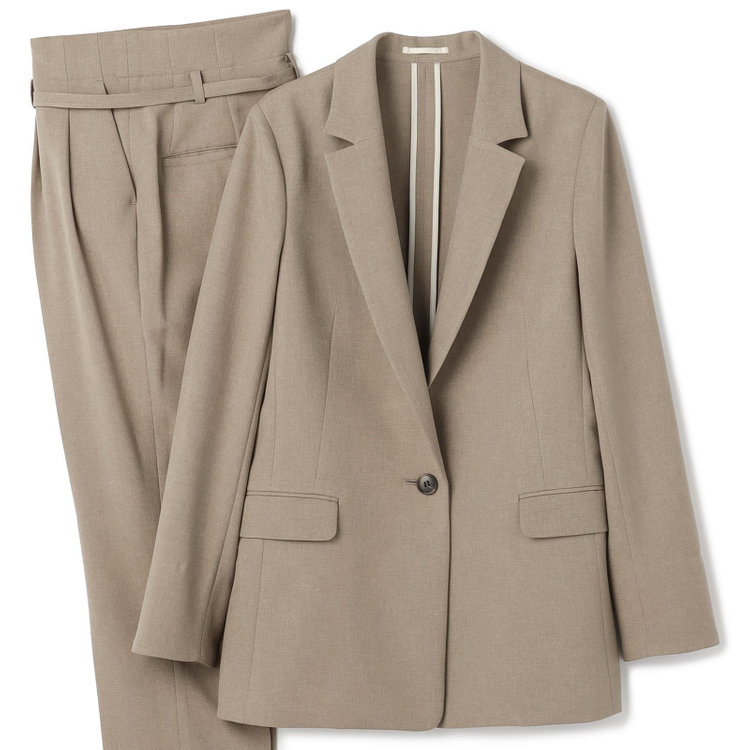 シルバーライン 【SILVER LINE】【【年間】1釦シングルパンツスーツ/ベージュ/ウォッシャブル/Naturemier/※パンツ裾上げ済仕様 茶淡色