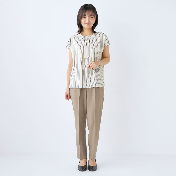 シルバーライン 【SILVER LINE】【【年間】1釦シングルパンツスーツ/ベージュ/ウォッシャブル/Naturemier/※パンツ裾上げ済仕様 茶淡色