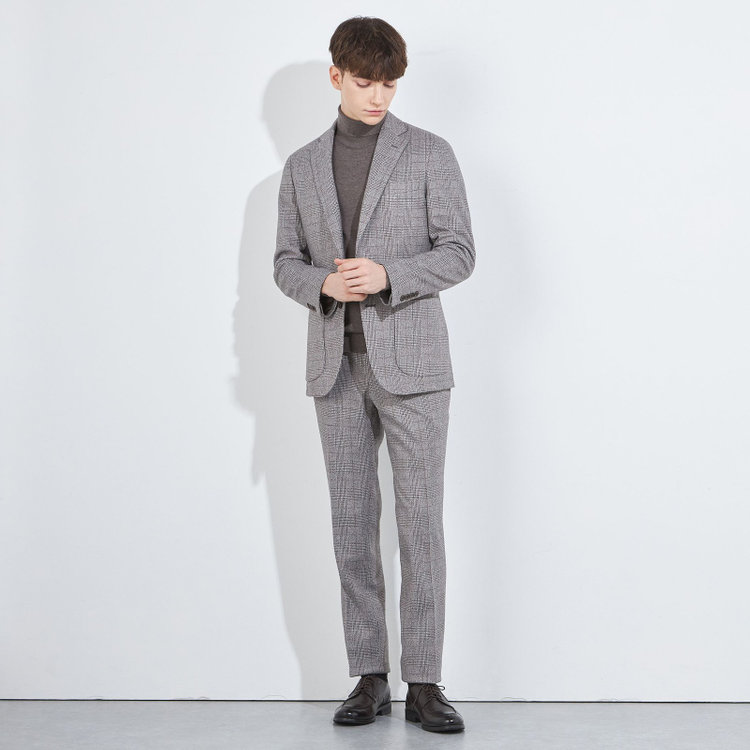 シルバーライン 【5DAYS CLOSET】【RBC】【秋冬】2釦ジャケット/ブラウン×チェック/パッチポケット 茶中間