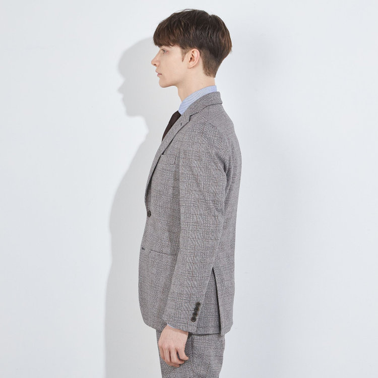 シルバーライン 【5DAYS CLOSET】【RBC】【秋冬】2釦ジャケット/ブラウン×チェック/パッチポケット 茶中間