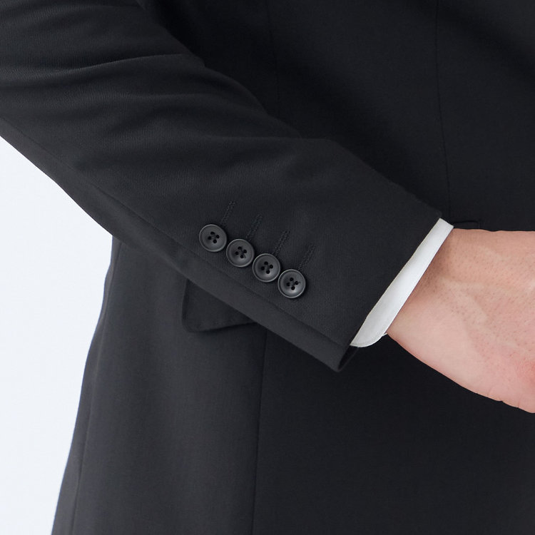 ブラックライン 【KSW】【年間】2釦シングルスーツ 0タック/ブラック/ウエストシャーリング/ウォッシャブル/MOVING STRETCH/※裾上げ必要 黒