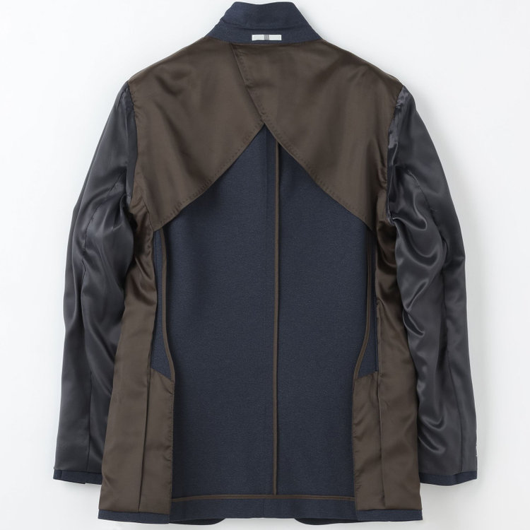 スーツセレクト 【発送在庫あり】【CLASSICO TAPERED】【秋冬】2釦シングルスリーピーススーツ 1タック/ネイビー/ウエストムーブ/4S SUSTAINABILITY&ECOLOGY FABRIC/※パンツ裾上げ済仕様 紺中間