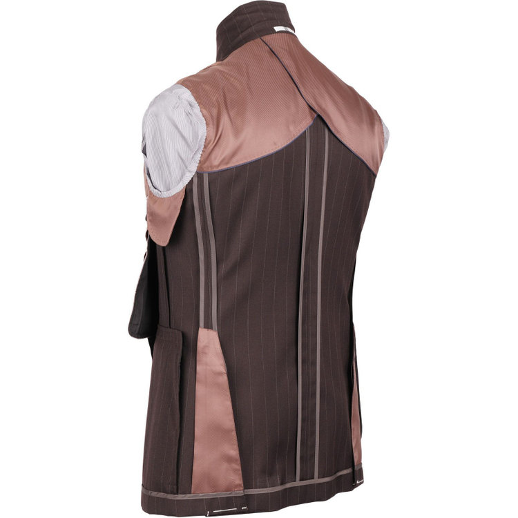 スーツセレクト 【WEB限定/OUTLET】【CLASSICO TAPERED】【春夏】3釦段返りシングルスーツ 2タック/ブラウン×ストライプ/サイドAJ/MARZOTTO ブラウン系(茶)