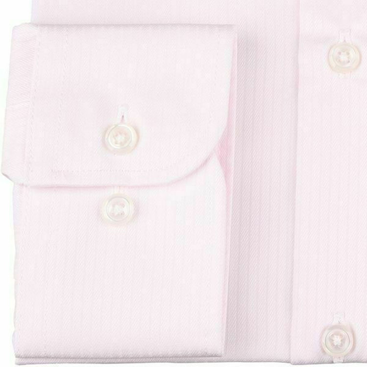 ブラックライン 【BLACK LINE】【形態安定】ワイドカラードレスワイシャツ/ペールピンク×ドビーストライプ 赤淡色