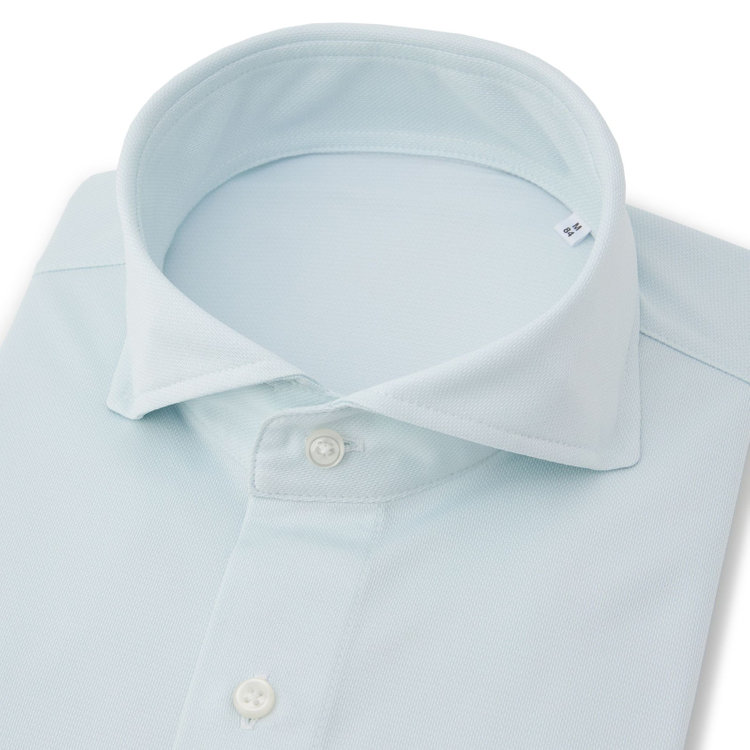 ブラックライン 【BLACK LINE】ホリゾンタルワイドワイシャツ/ミント/「4S AIR」涼風素材・スーパーノンアイロン・ストレッチ 緑淡色