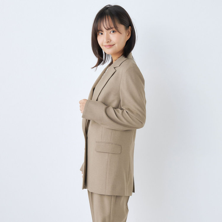 シルバーライン 【SILVER LINE】【【年間】1釦シングルパンツスーツ/ベージュ/ウォッシャブル/Naturemier/※パンツ裾上げ済仕様 茶淡色