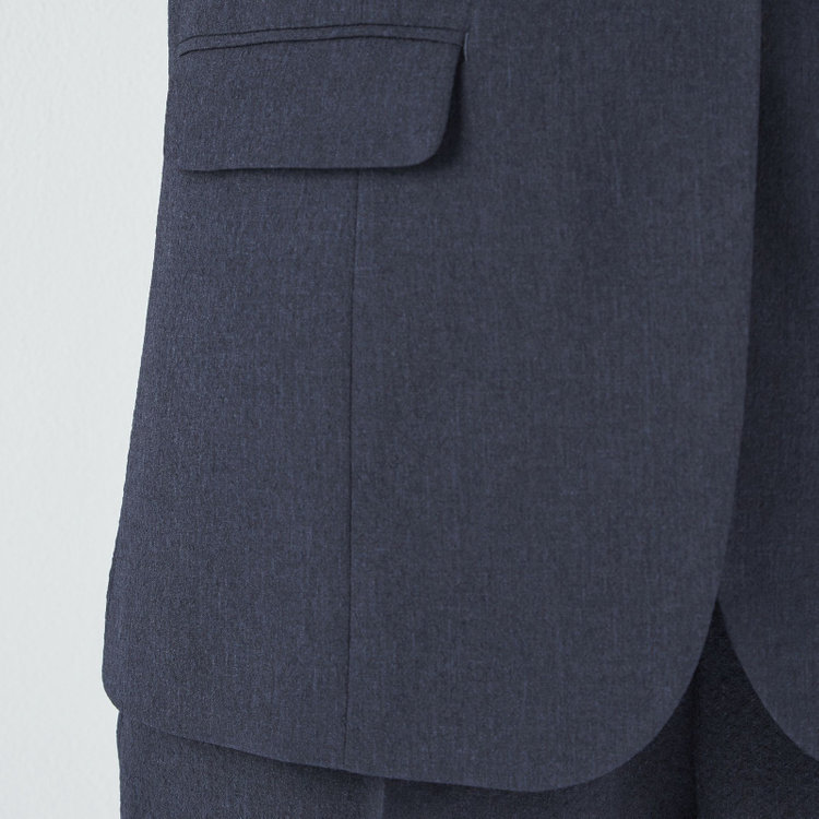 シルバーライン 【RELAX TAPERED 2】【春夏】 1釦パンツスーツ/ネイビー×シアサッカー/ウォッシャブル/※パンツ裾上げ済仕様 紺中間