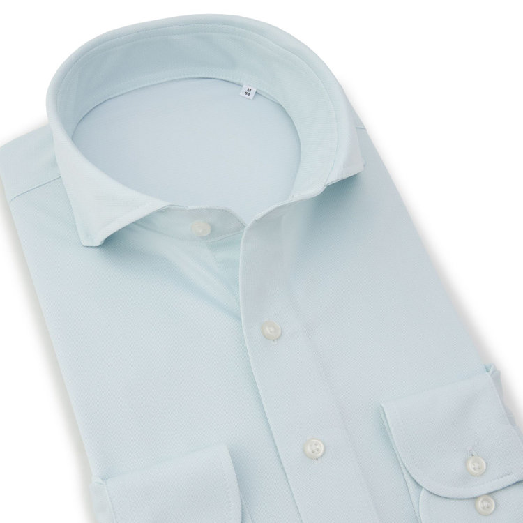 ブラックライン 【BLACK LINE】ホリゾンタルワイドワイシャツ/ミント/「4S AIR」涼風素材・スーパーノンアイロン・ストレッチ 緑淡色