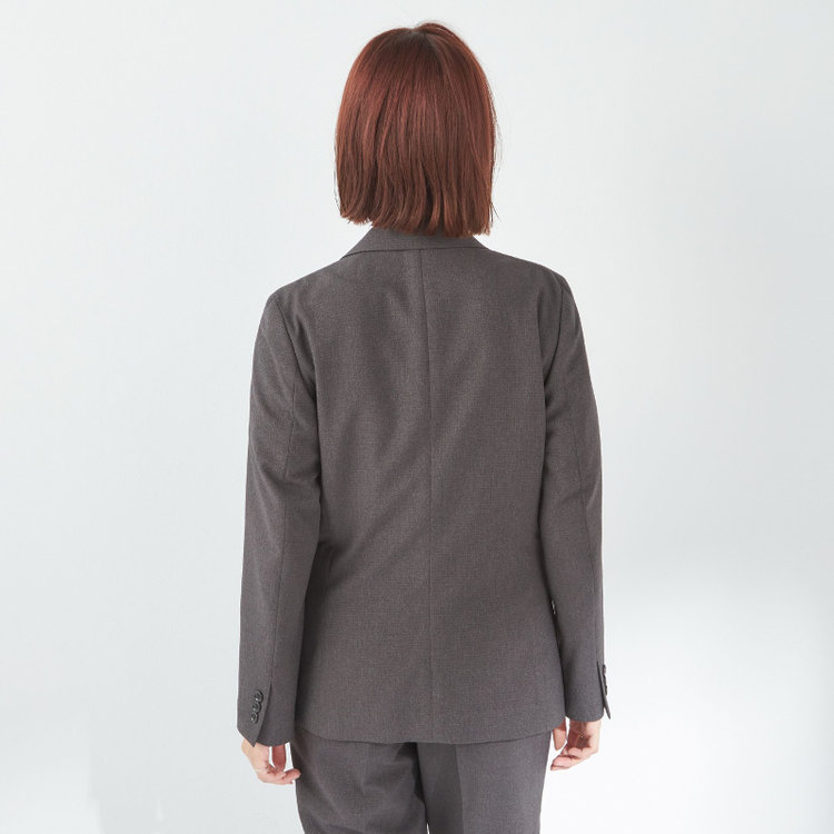 シルバーライン 【RELAX TAPERED 2】【春夏】 1釦パンツスーツ/ブラウン×シアサッカー/ウォッシャブル/※パンツ裾上げ済仕様 茶中間