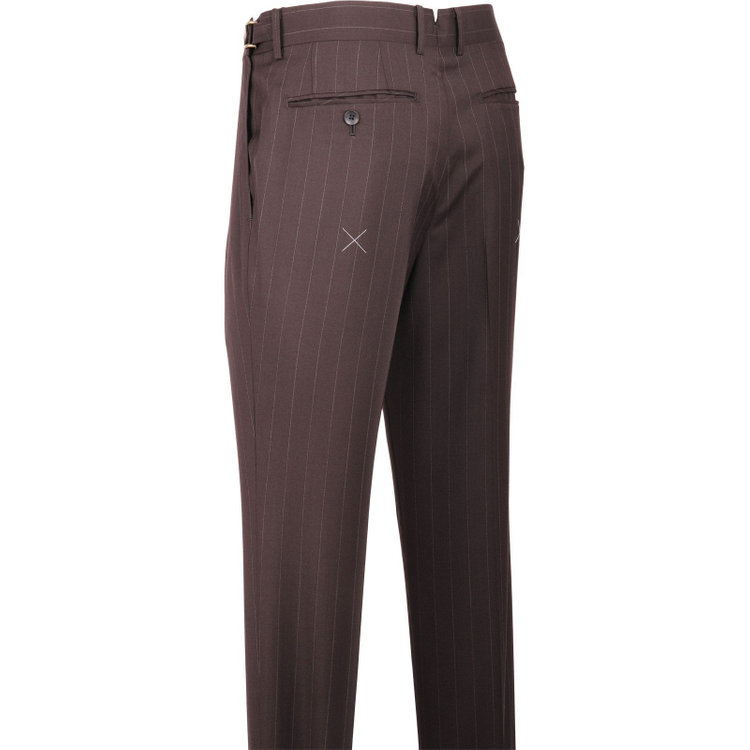 スーツセレクト 【WEB限定/OUTLET】【CLASSICO TAPERED】【春夏】3釦段返りシングルスーツ 2タック/ブラウン×ストライプ/サイドAJ/MARZOTTO ブラウン系(茶)