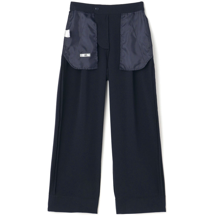 シルバーライン 【SL】【年間】1タックワイドストレートパンツ/ネイビー/ウォッシャブル/※裾上げ済仕様 紺中間