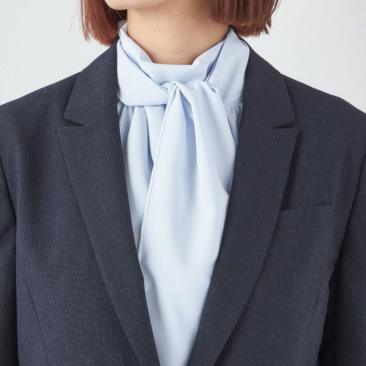 シルバーライン 【RELAX TAPERED 2】【春夏】 1釦パンツスーツ/ネイビー×シアサッカー/ウォッシャブル/※パンツ裾上げ済仕様 紺中間