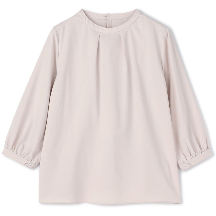 シルバーライン 【SILVER LINE/7分袖】タイ付き2WAYプルオーバー/ピンク/「ウォッシャブル可能」「2WAYストレッチ」「防シワ」「UV加工」「接触冷感」「透け軽減」 赤淡色