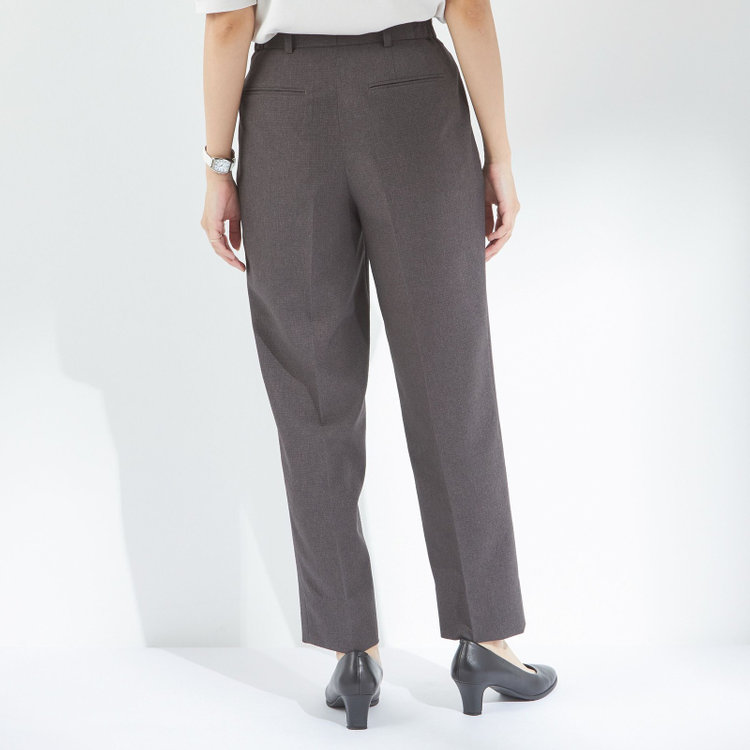 シルバーライン 【RELAX TAPERED 2】【春夏】 1釦パンツスーツ/ブラウン×シアサッカー/ウォッシャブル/※パンツ裾上げ済仕様 茶中間