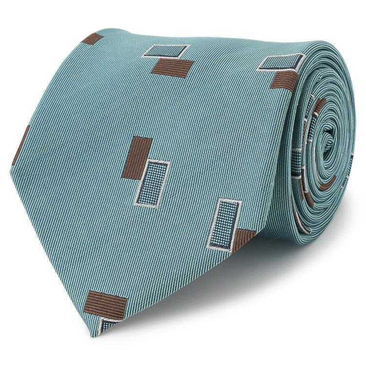 シルバーライン 【SILVER LINE】シルク小紋柄ネクタイ 8.5cm幅/グリーン/Finest fabrics by COMO ITALY その他