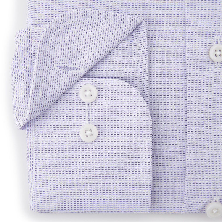 シルバーライン 【SILVER LINE】【形態安定】ホリゾンタルワイドワイシャツ/パープル×ドビー 紫淡色