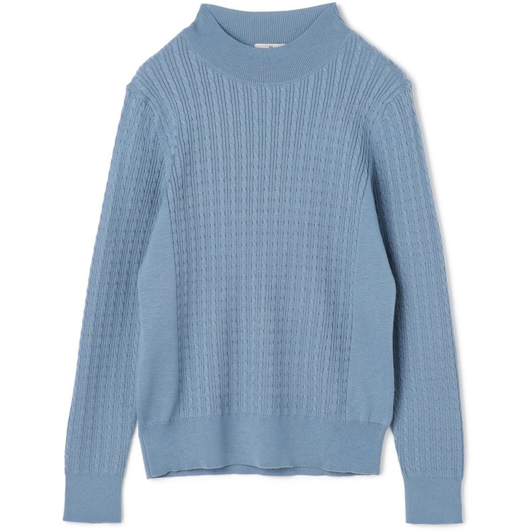 シルバーライン 【SL】【秋冬】 ハイネック ニットセーター/ブルー/マシンウォッシャブル 青淡色