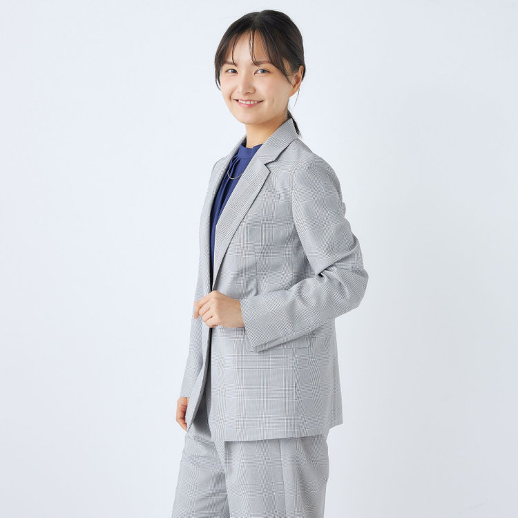 シルバーライン 【SL】【年間】1釦ジャケット/グレー×チェック/ウォッシャブル グレー中間