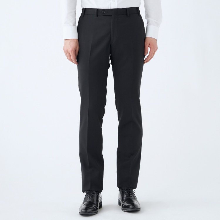 ブラックライン 【KSW】【年間】2釦シングルスーツ 0タック/ブラック/ウエストシャーリング/ウォッシャブル/MOVING STRETCH/※裾上げ必要 黒