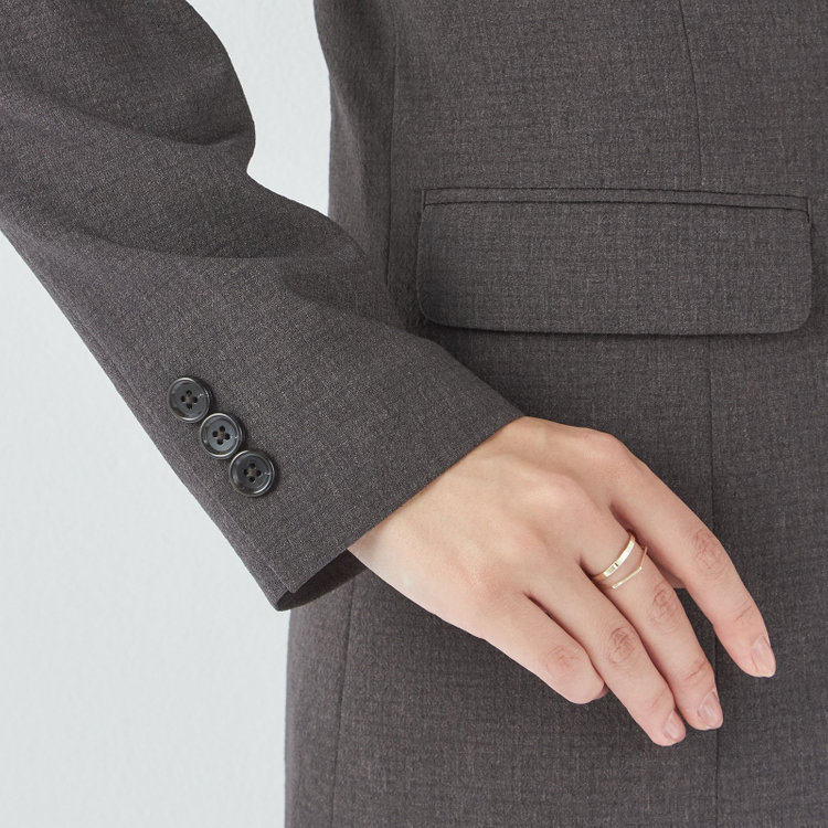 シルバーライン 【RELAX TAPERED 2】【春夏】 1釦パンツスーツ/ブラウン×シアサッカー/ウォッシャブル/※パンツ裾上げ済仕様 茶中間