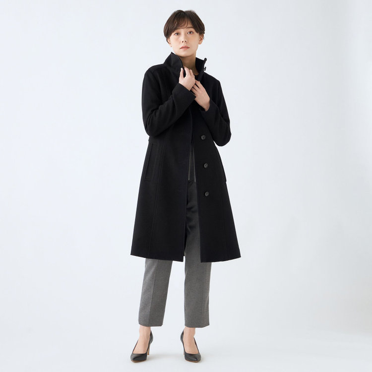 シルバーライン 【SL】ウールスタンドカラーベルテッドコート/ブラック 黒