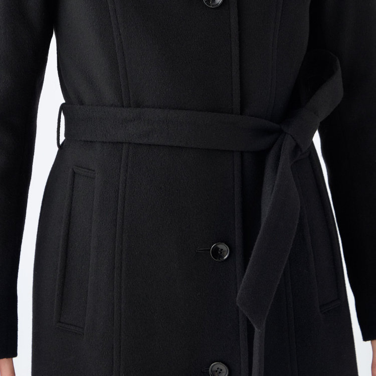 シルバーライン 【SL】ウールスタンドカラーベルテッドコート/ブラック 黒