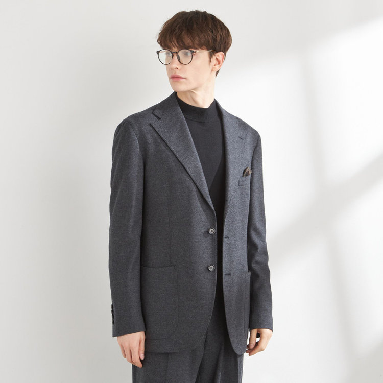 美品【大きいサイズ3】45rpm ウールニットダブルジャケット ダークグレー 美品【大きいサイズ3】45rpm ウールニットダブルジャケット ダークグレー